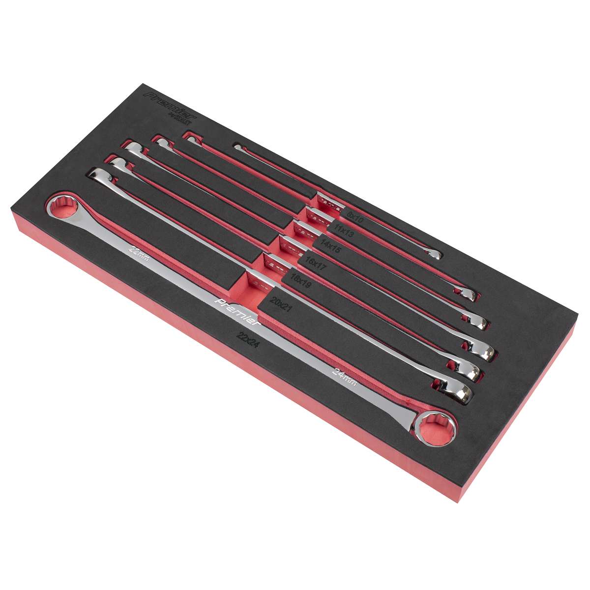 Premier AK6311 Extra-Long Double End Ring Spanner Set 7pc