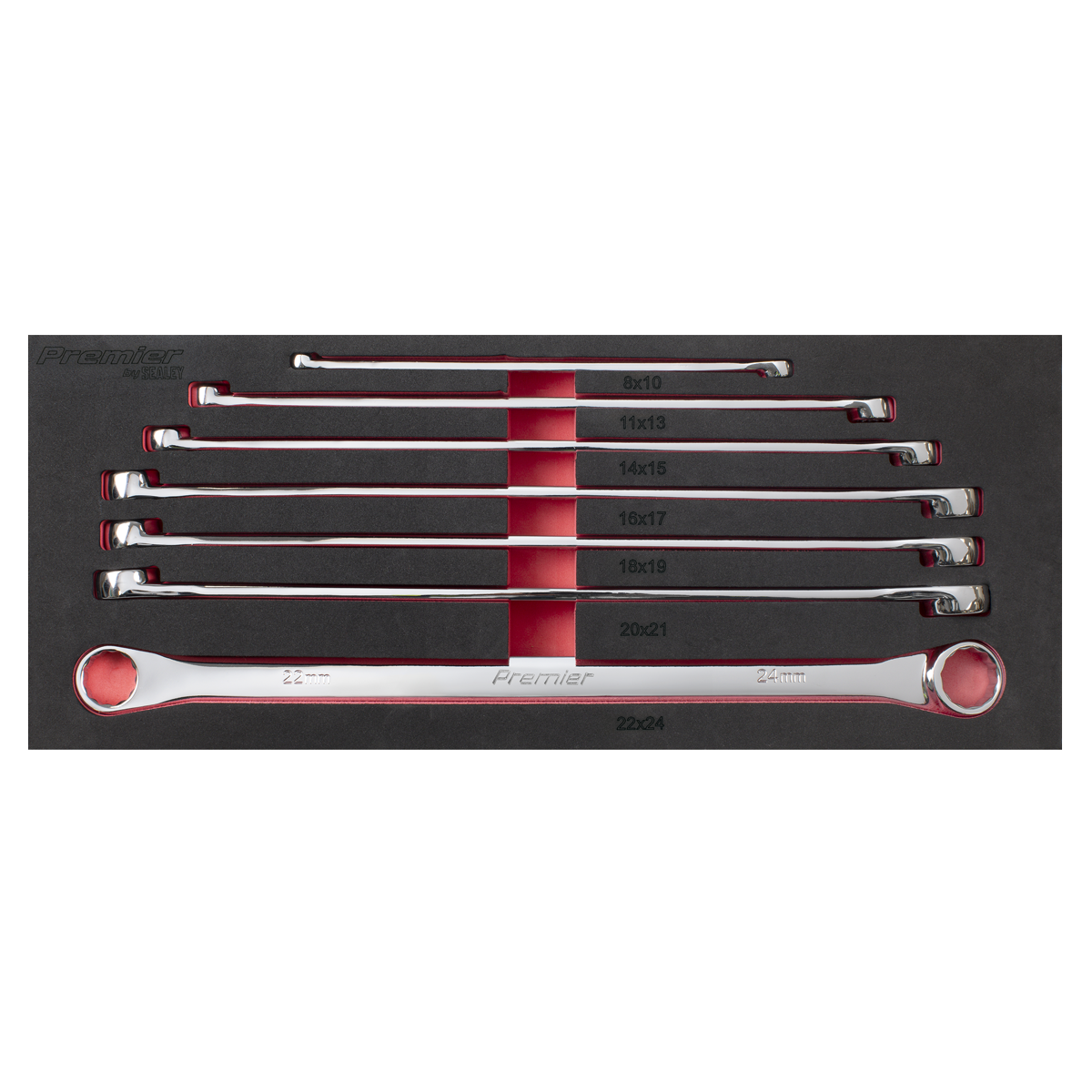 Premier AK6311 Extra-Long Double End Ring Spanner Set 7pc