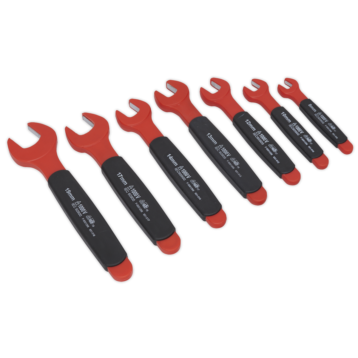 Premier AK63171 Premier Insulated Open-End Spanner Set 7pc - VDE Approved