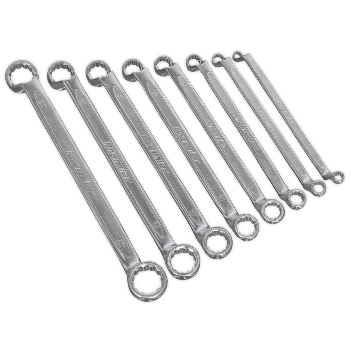 Premier AK63257 Premier Offset Double End Ring Spanner Set 8pc