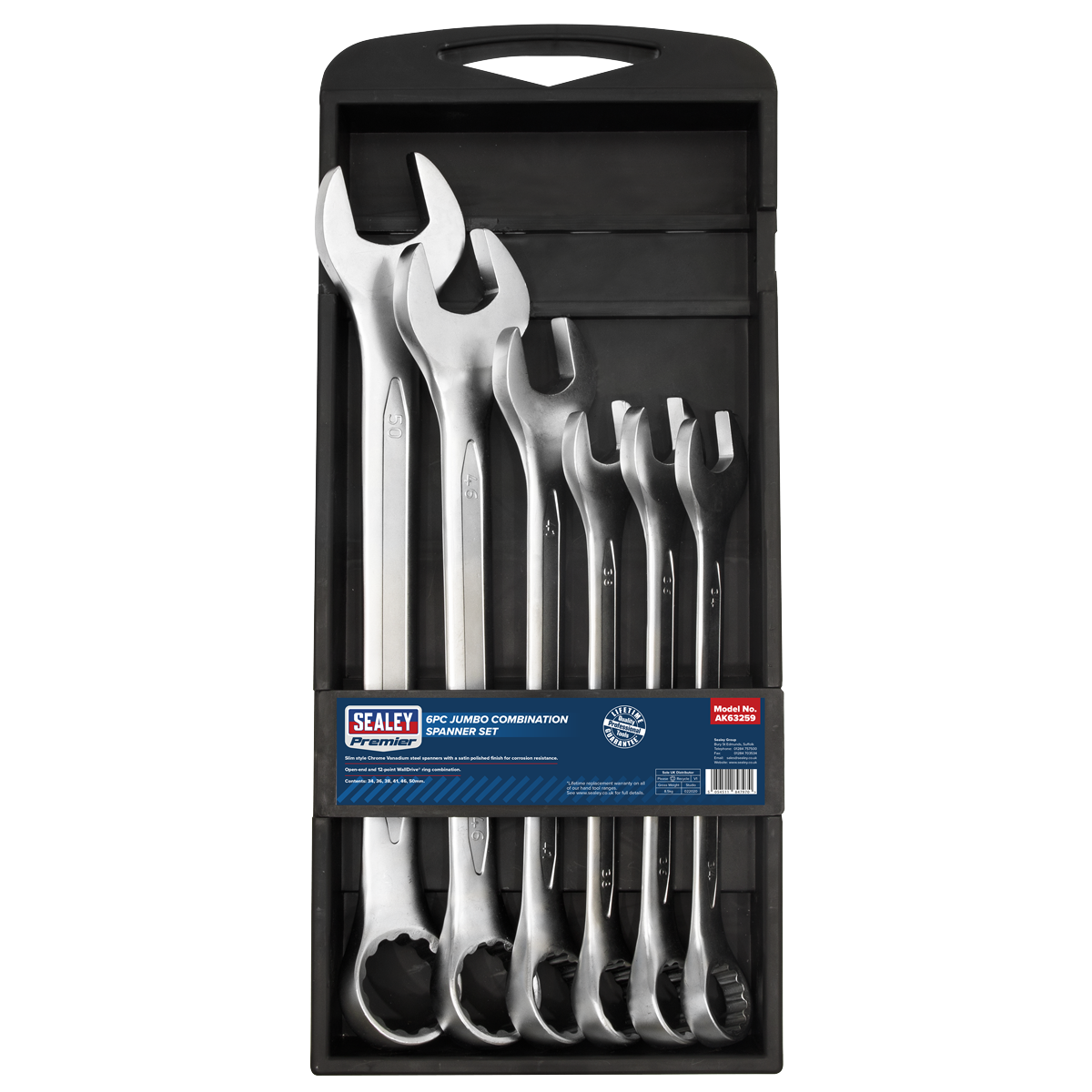 Premier AK63259 Premier Jumbo Combination Spanner Set 6pc