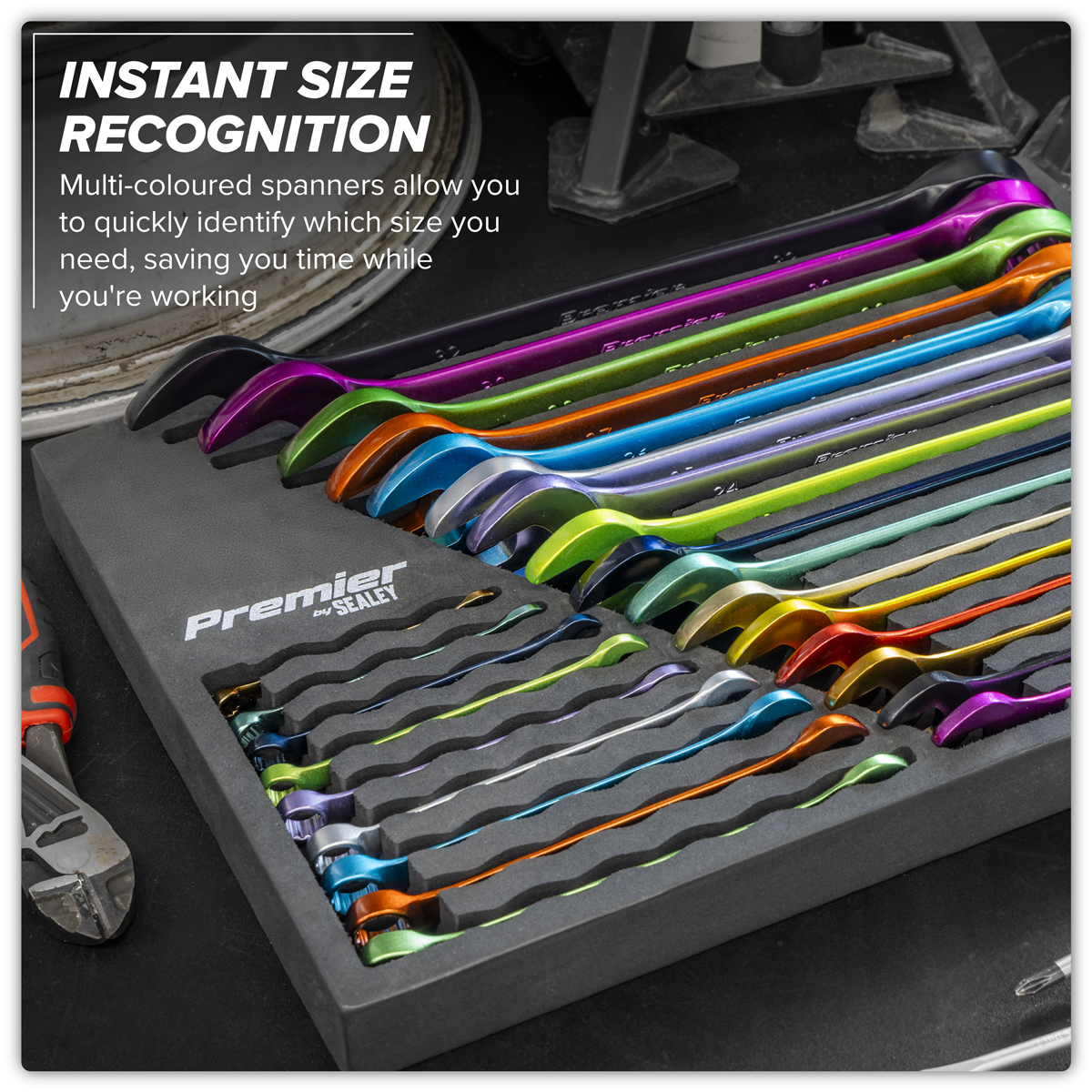 Premier AK63268 Premier Multi-Coloured Combination Spanner Set 25pc