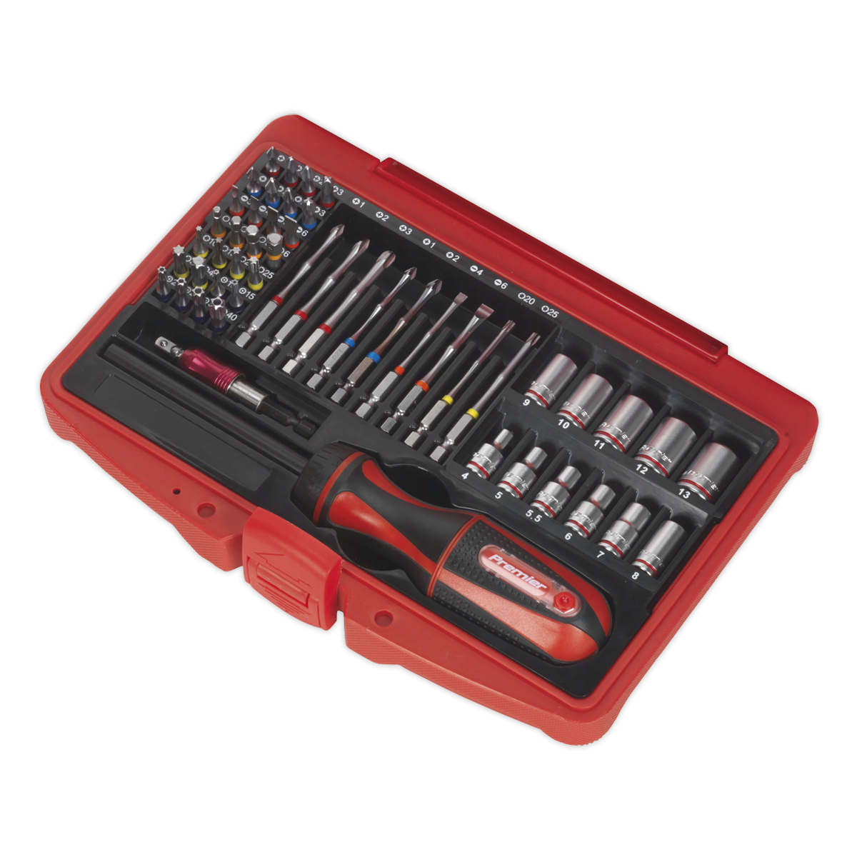 Premier AK64903 Premier Fine Tooth Ratchet Screwdriver & Accessory Set 51pc