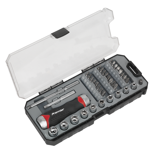 Premier AK64905 Premier Fine Tooth Ratchet Screwdriver Socket & Bit Set 38pc
