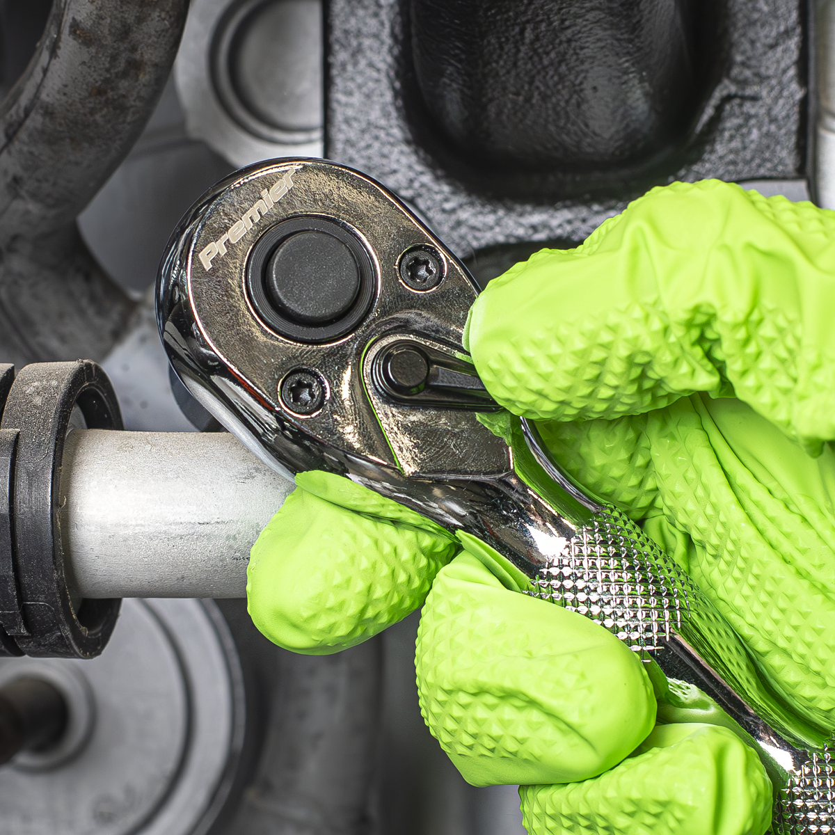 Premier AK661S Premier Stubby Pear-Head Ratchet Wrench with Flip Reverse 3/8"Sq Drive