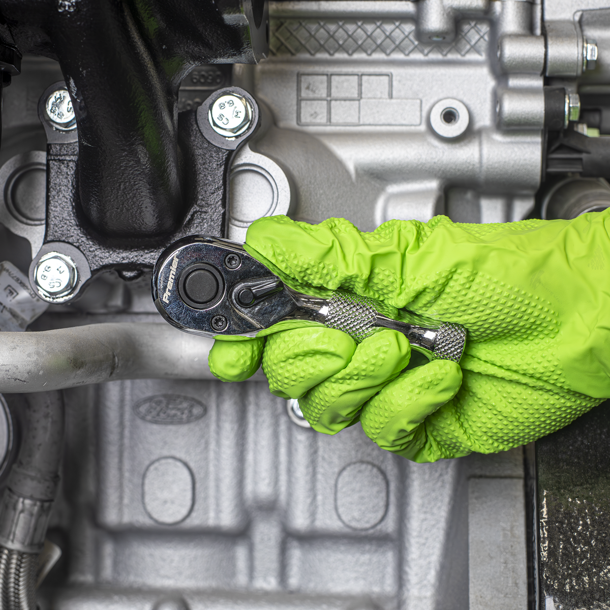 Premier AK661S Premier Stubby Pear-Head Ratchet Wrench with Flip Reverse 3/8"Sq Drive