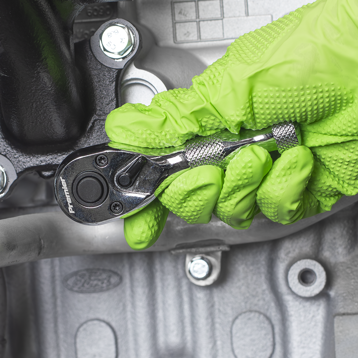 Premier AK661S Premier Stubby Pear-Head Ratchet Wrench with Flip Reverse 3/8"Sq Drive