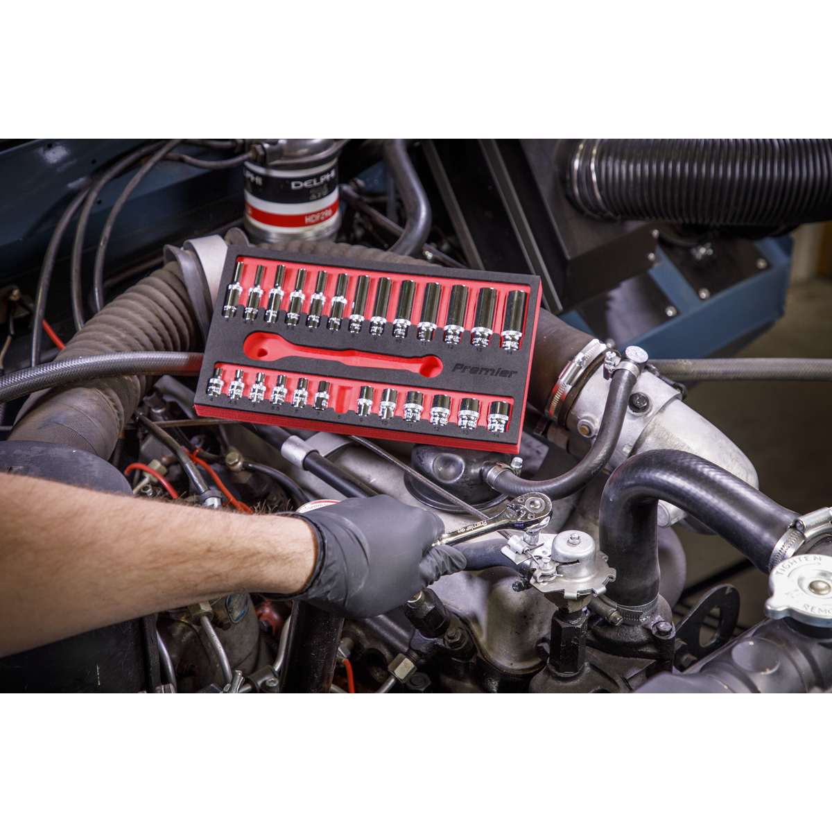 Premier AK66721 Premier Ratchet Wrench & Socket Set 1/4"Sq Drive 27pc