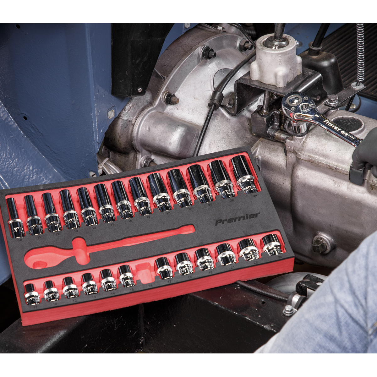 Premier AK66723 Premier Ratchet Wrench & Socket Set 1/2"Sq Drive 27pc
