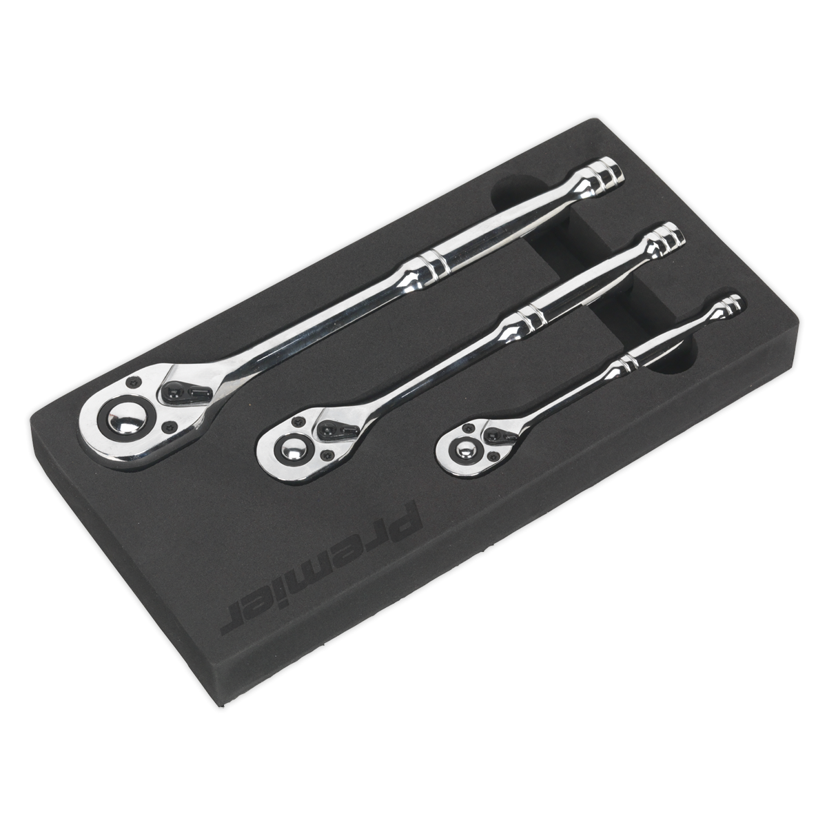 Premier AK6672 Premier Pear-Head Ratchet Wrench Set with Flip Reverse 3pc