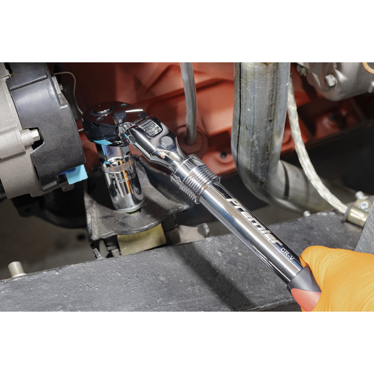 Premier AK6682 Premier Locking Flexi-Head Extendable Ratchet Wrench 1/2"Sq Drive