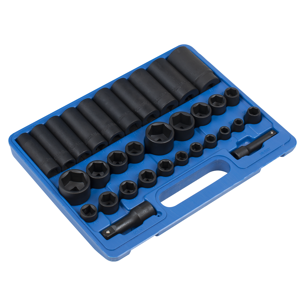 Premier AK681 Premier Metric/Imperial Impact Socket Set 3/8" & 1/2"Sq Drive 32pc