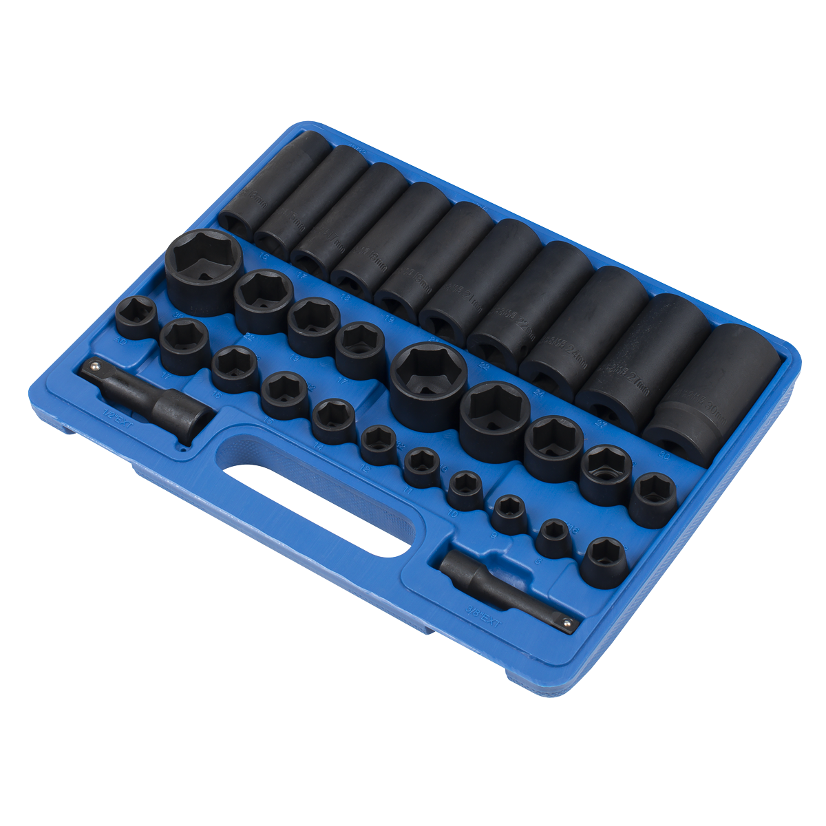Premier AK681 Premier Metric/Imperial Impact Socket Set 3/8" & 1/2"Sq Drive 32pc