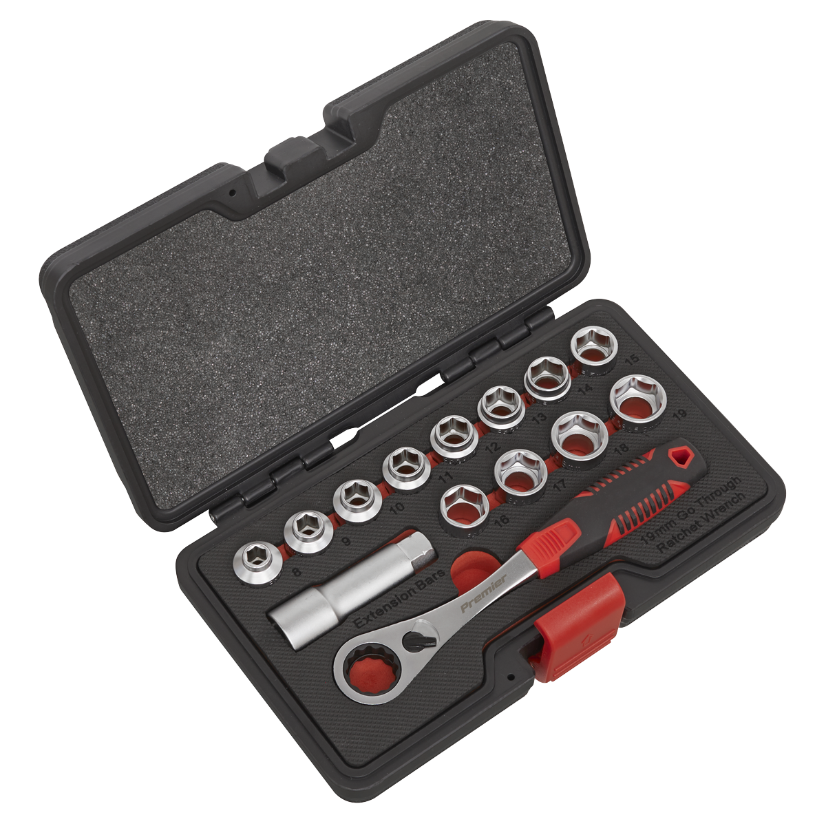 Premier AK6926 Premier Low Profile Go-Through Socket Set 14pc