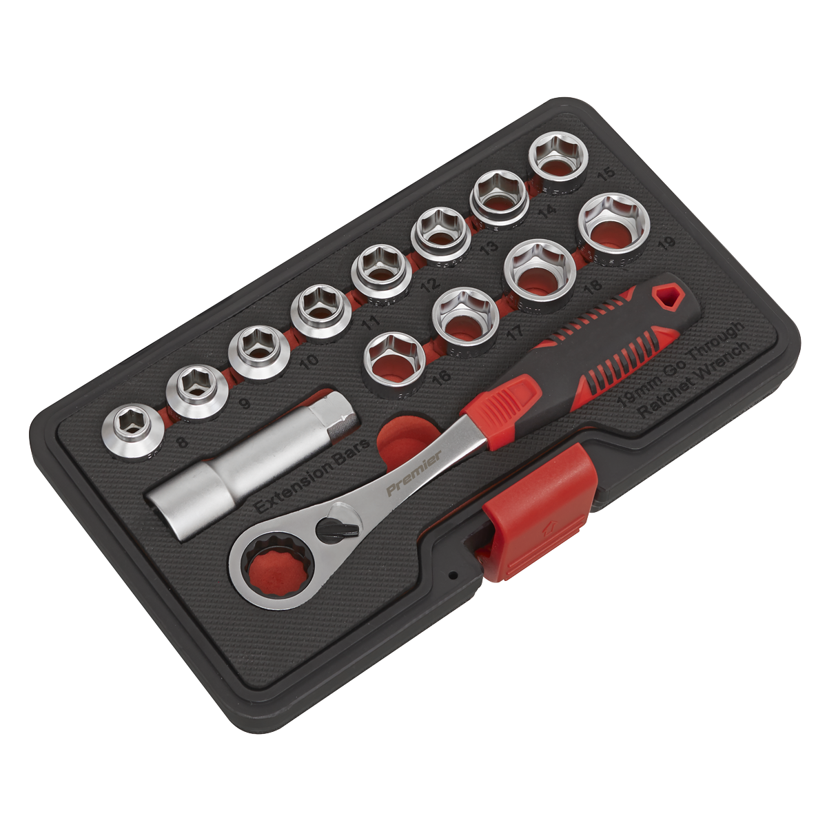 Premier AK6926 Premier Low Profile Go-Through Socket Set 14pc