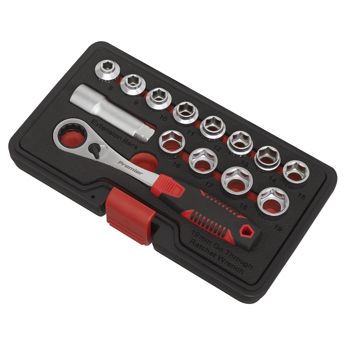 Premier AK6926 Premier Low Profile Go-Through Socket Set 14pc