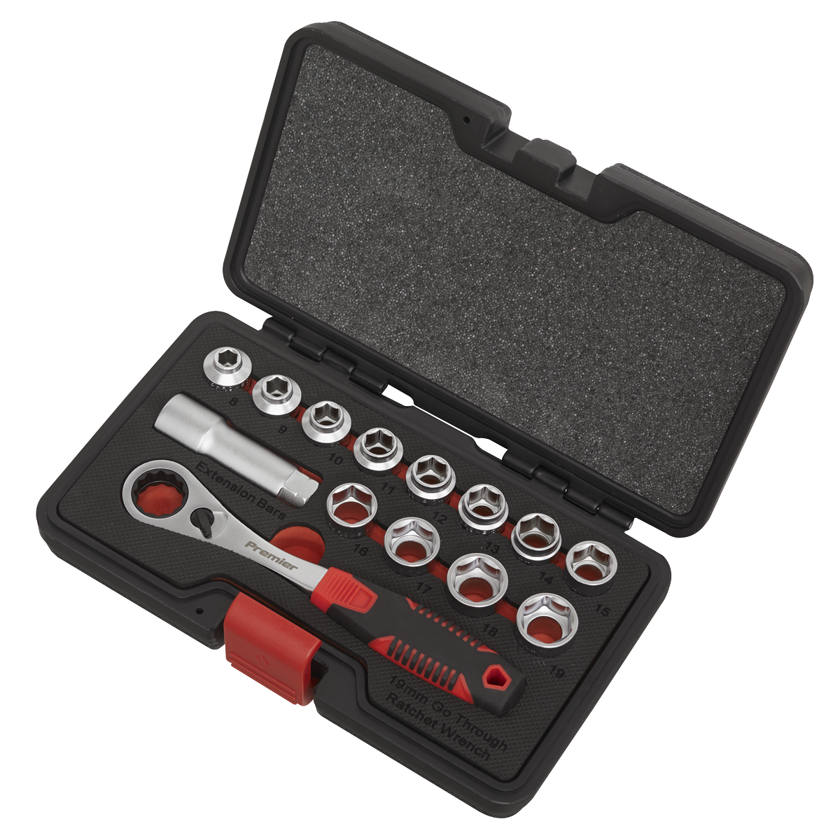 Premier AK6926 Premier Low Profile Go-Through Socket Set 14pc