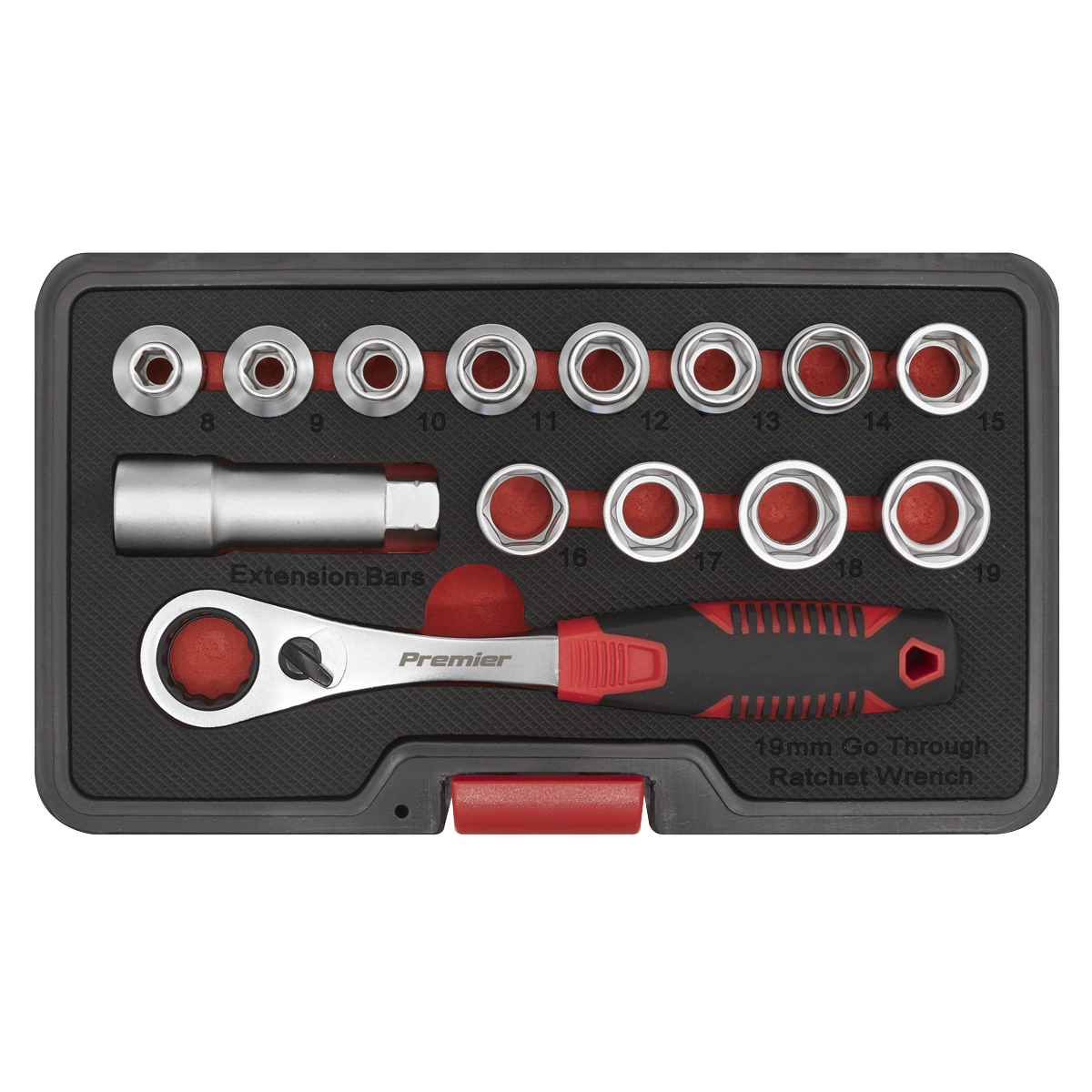 Premier AK6926 Premier Low Profile Go-Through Socket Set 14pc