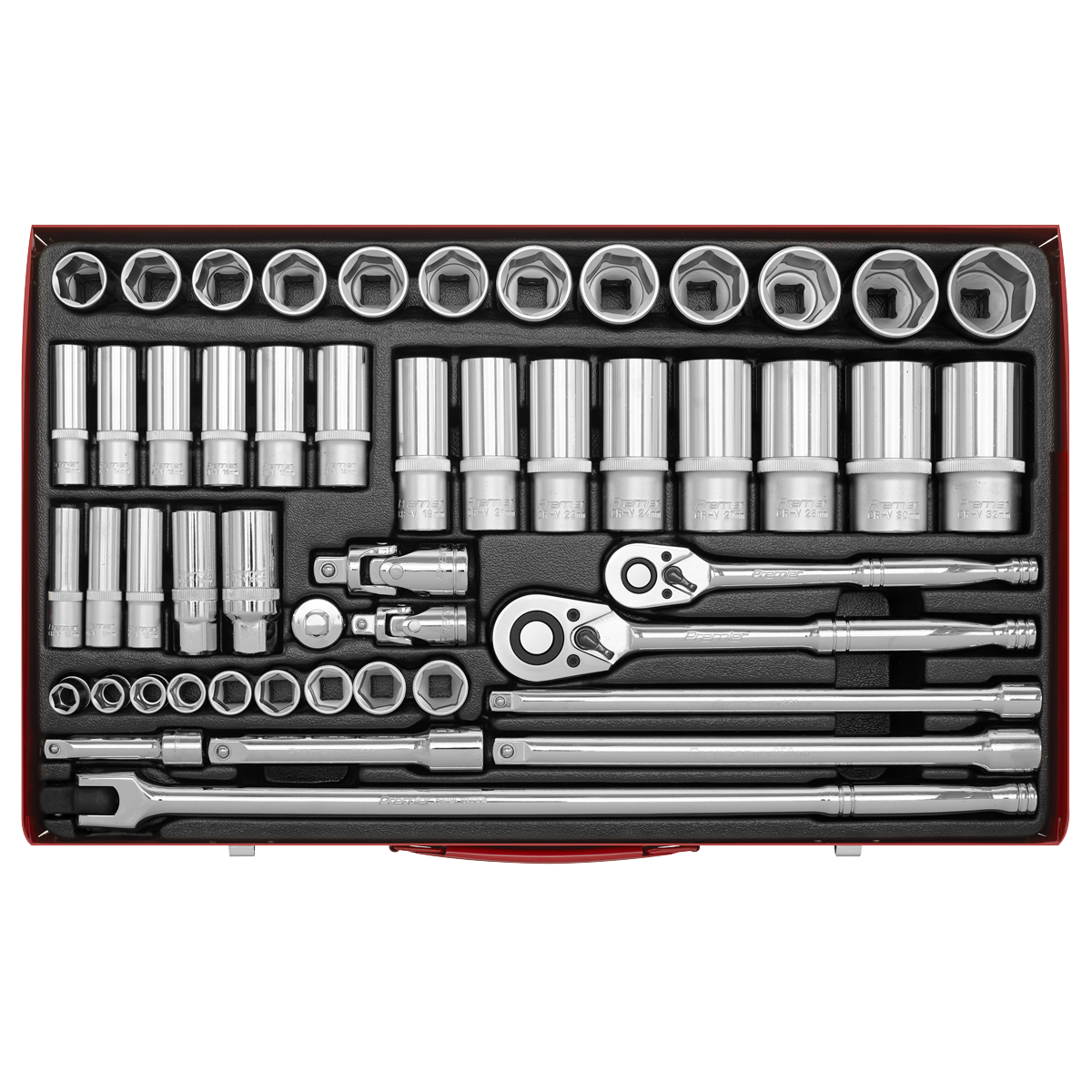 Premier AK6942 Premier Socket Set 3/8" & 1/2"Sq Drive 50pc