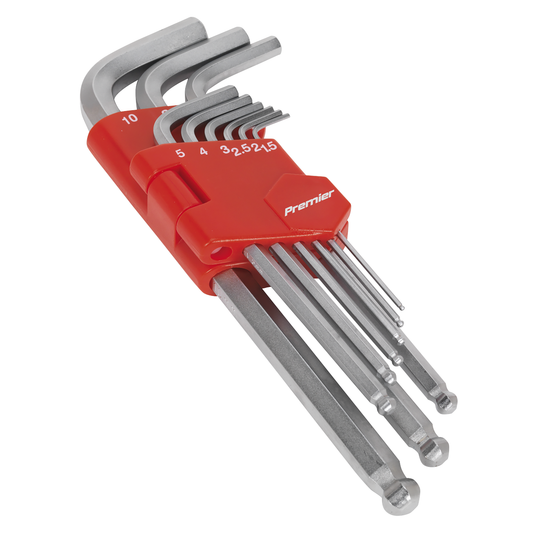 Premier AK7139 Premier Long Ball-End Hex Key Set 9pc