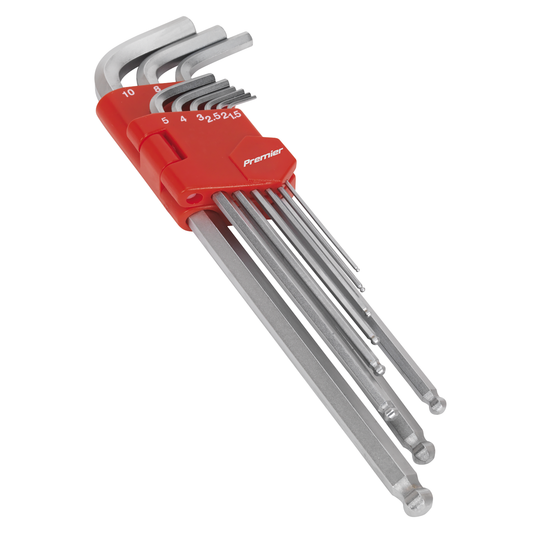 Premier AK7140 Premier Extra-Long Ball-End Hex Key Set 9pc