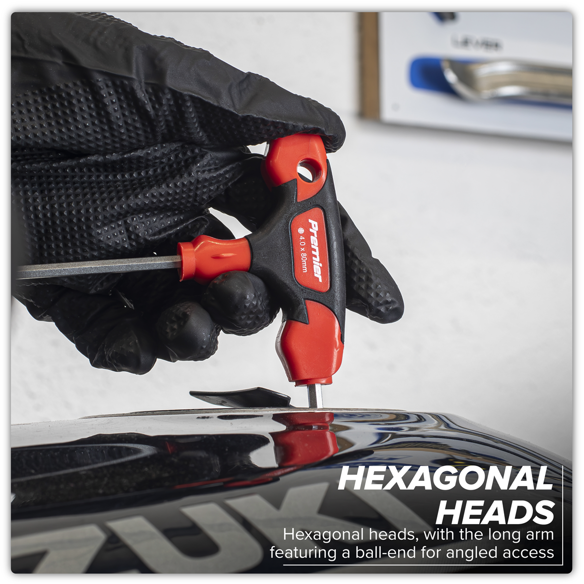 Premier AK7144 Premier T-Handle Ball-End Hex Key Set 8pc
