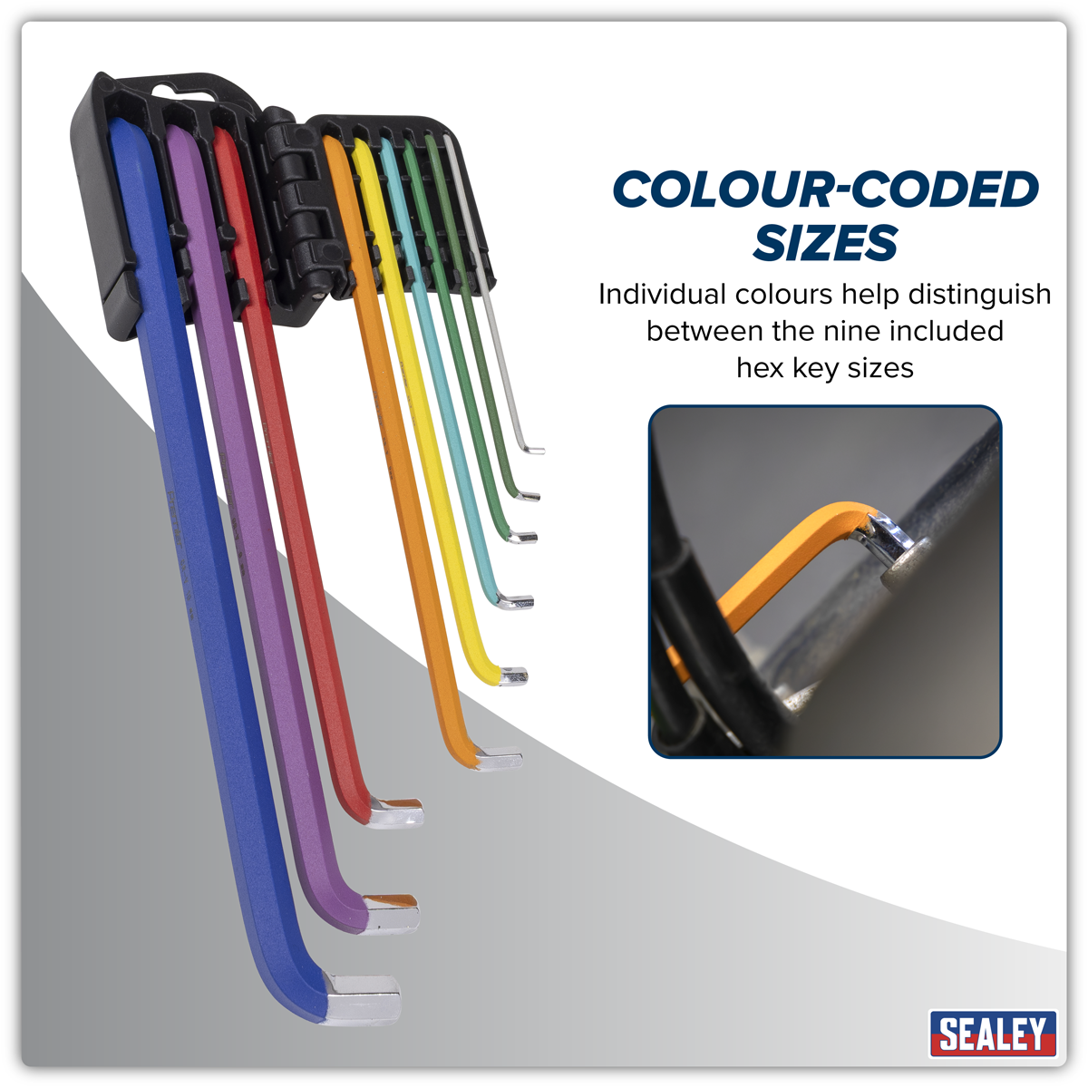 Premier AK71740 Premier Extra-Long Stubby Element Hex Key Set 9pc