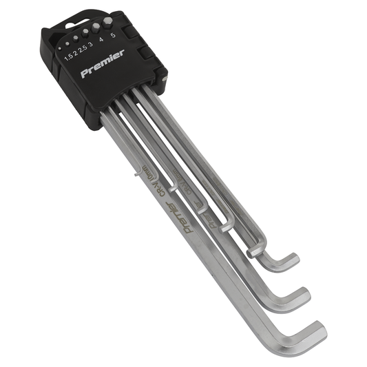 Premier AK7174 Premier Extra-Long Stubby Element Hex Key Set 9pc