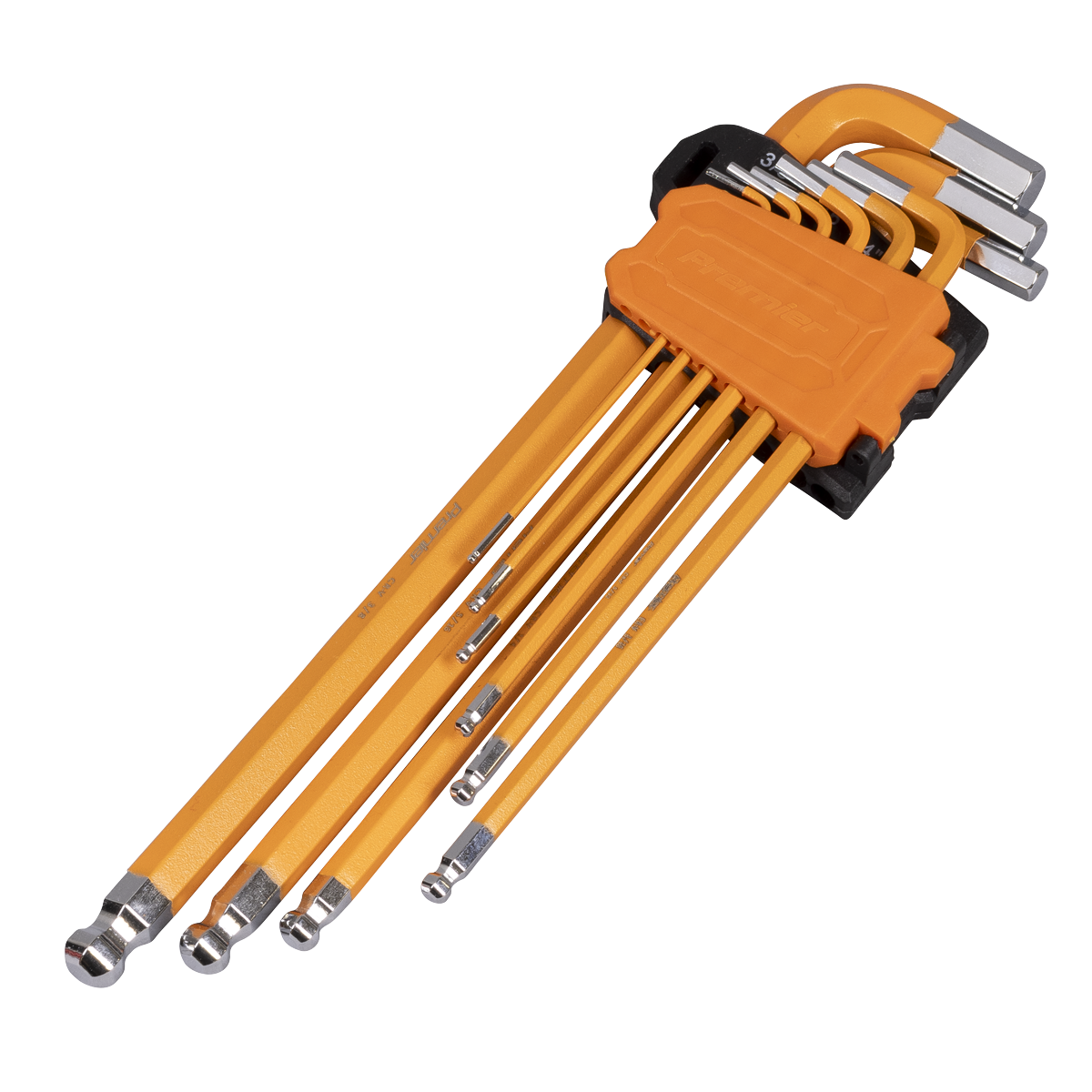 Premier AK7175 Premier Imperial Extra-Long Ball-End Hex Key Set 9pc