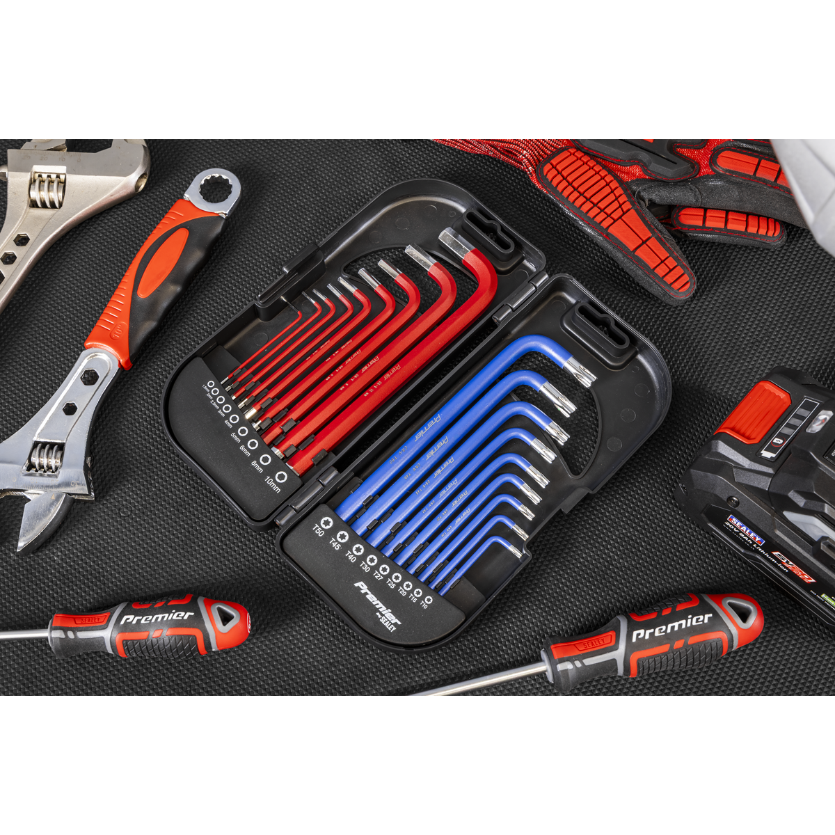 Premier AK7176 Long Anti-Slip TRX-Star* & Ball-End Hex Key Set 18pc