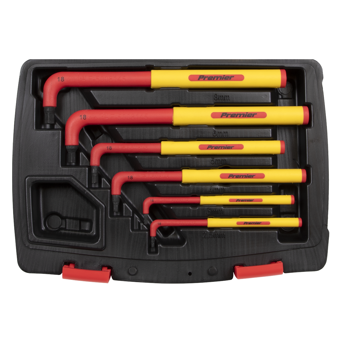 Premier AK7177 Premier Extra-Long Hex Key Set 6pc - VDE Approved