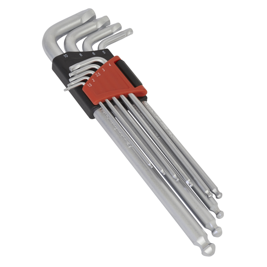 Premier AK7180 Premier Lock-On™ Extra-Long Ball-End Hex Key Set 9pc