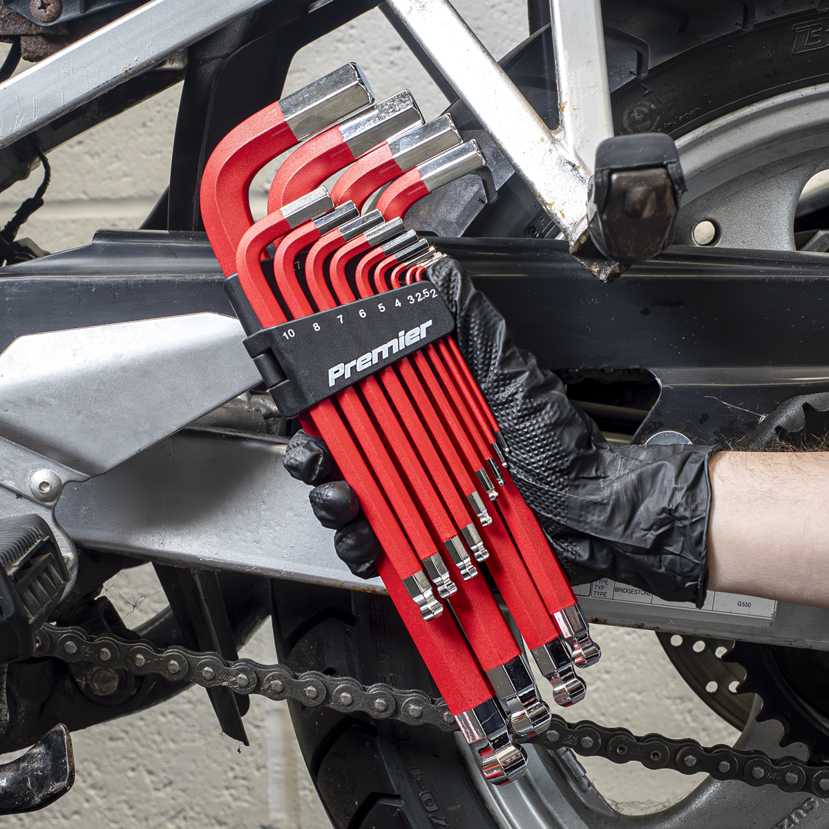 Premier AK7187 Premier Jumbo Anti-Slip Ball-End Hex Key Set 13pc