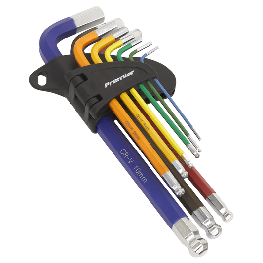 Premier AK7190 Premier Long Ball-End Hex Key Set 9pc