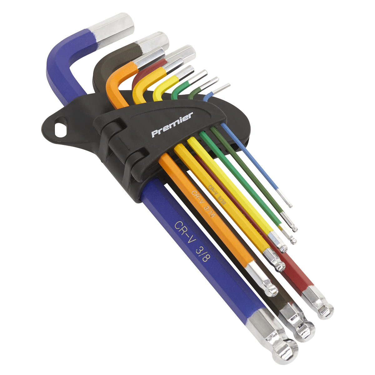 Premier AK7197 Premier Imperial Long Ball-End Hex Key Set 9pc