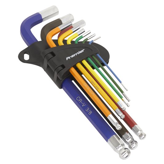 Premier AK7197 Premier Imperial Long Ball-End Hex Key Set 9pc