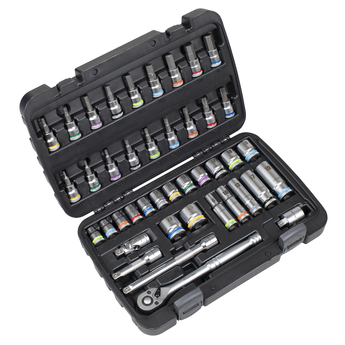 Premier AK7915 Socket & Socket Bit Set 3/8"Sq Drive 42pc