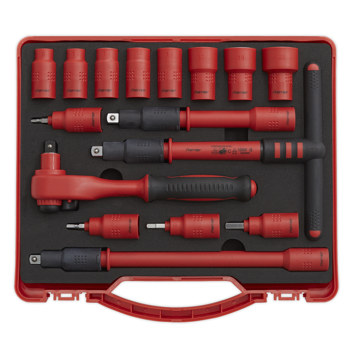 Premier AK7940 Premier Insulated Socket Set 3/8"Sq Drive 16pc - VDE Approved