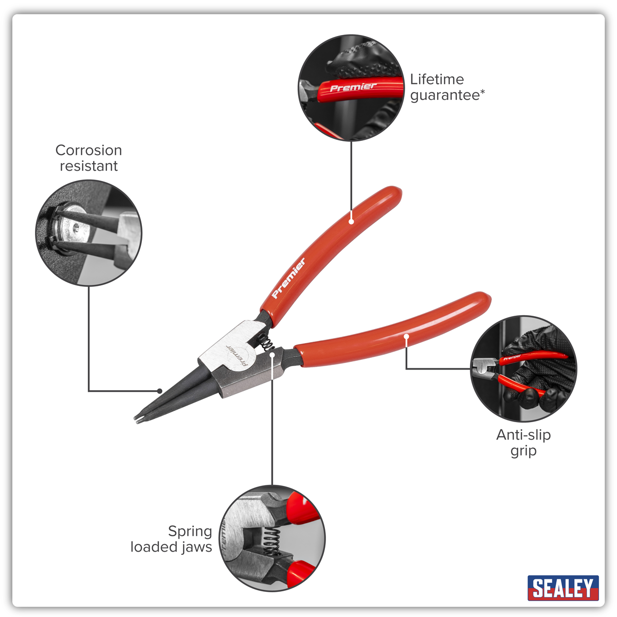 Premier AK84532 Premier Circlip Pliers External Straight Nose 140mm
