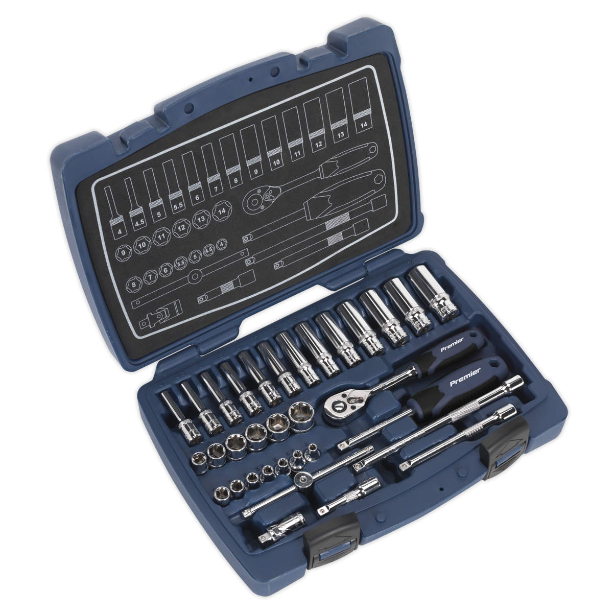 Premier AK8990 Premier Socket Set 1/4"Sq Drive 33pc