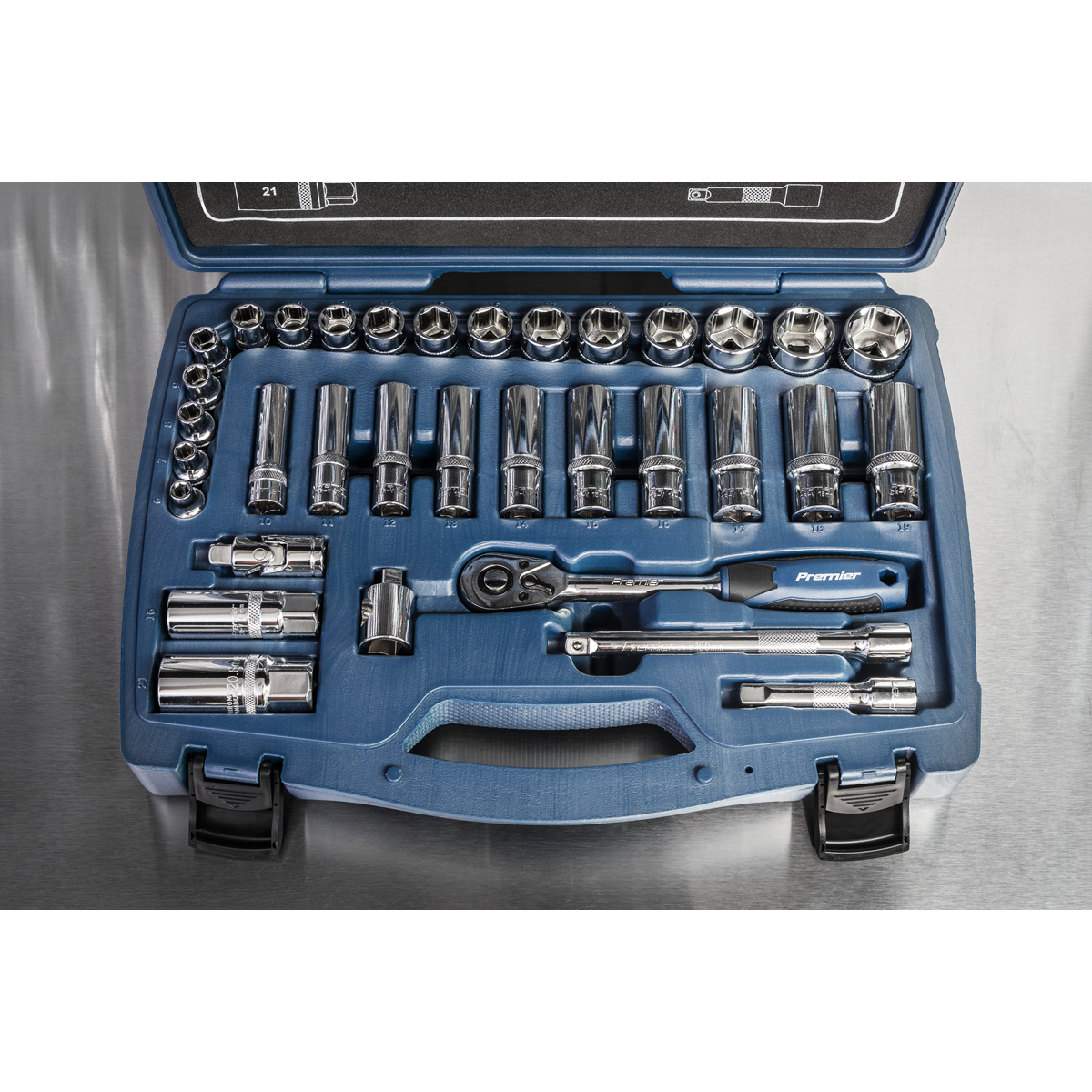 Premier AK8991 Premier Socket Set 3/8"Sq Drive 34pc