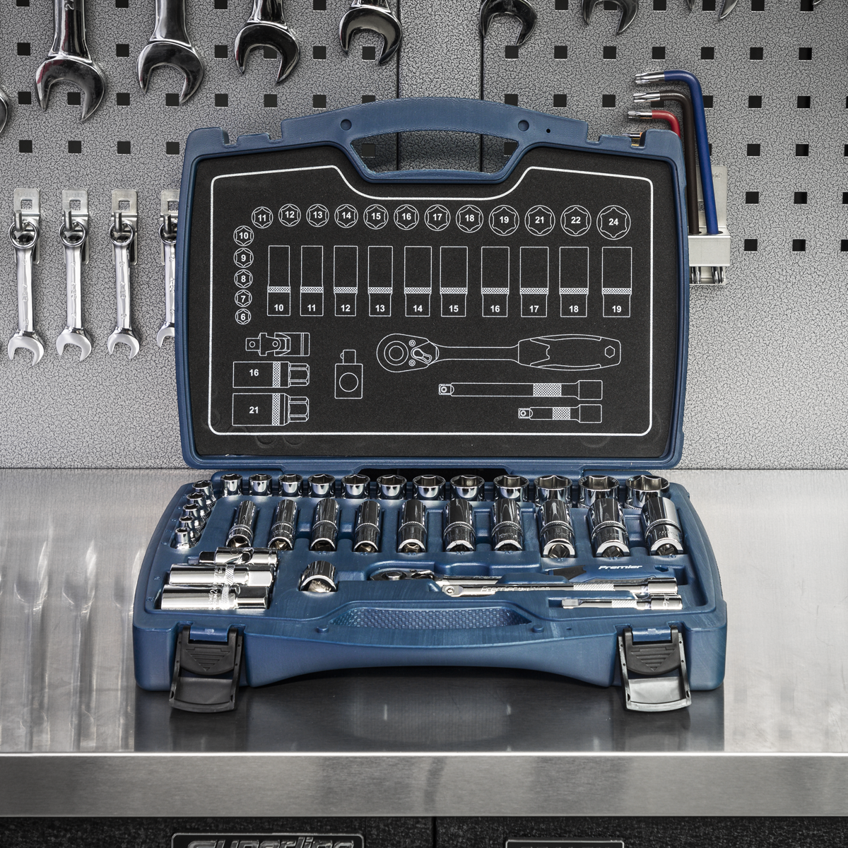 Premier AK8991 Premier Socket Set 3/8"Sq Drive 34pc
