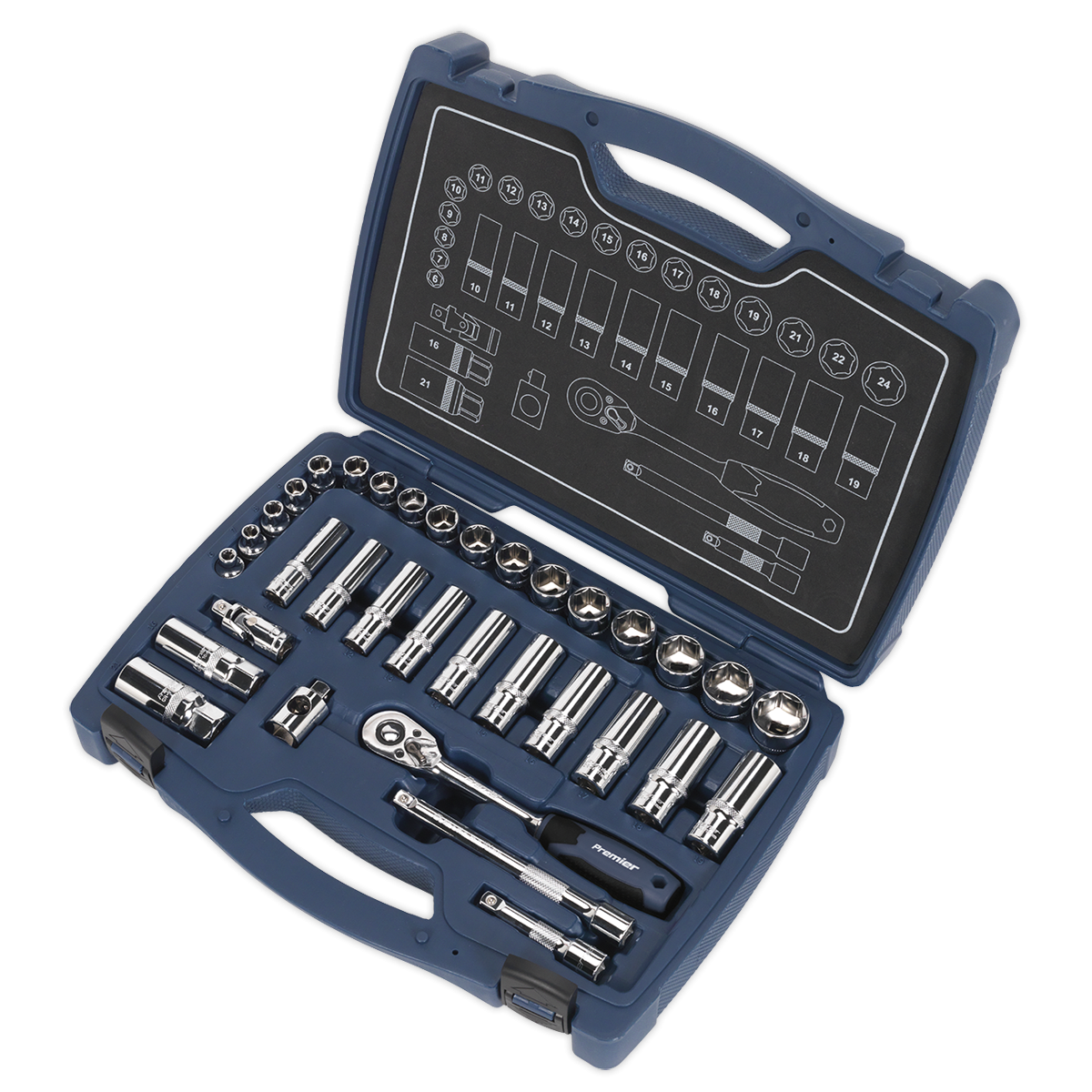 Premier AK8991 Premier Socket Set 3/8"Sq Drive 34pc
