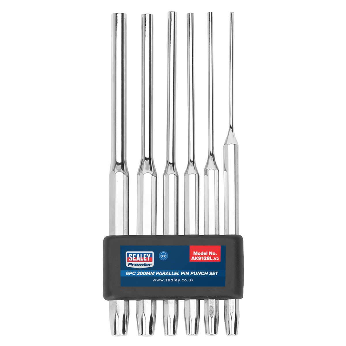 Premier AK9128L Premier Long Parallel Pin Punch Set 6pc
