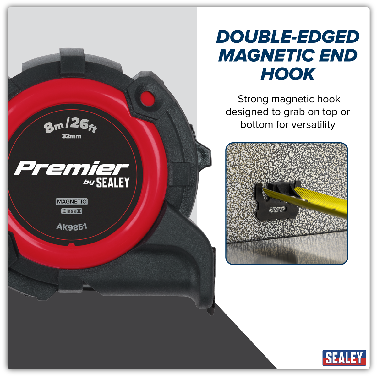 Premier AK9851 Premier Metric/Imperial Tape Measure Extra-Wide Blade 8m(26ft) x 32mm