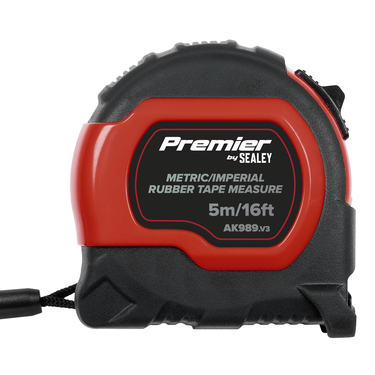 Premier AK98912 Metric/Imperial Rubber Tape Measure 5m(16ft) x 19mm - Display Box of 12