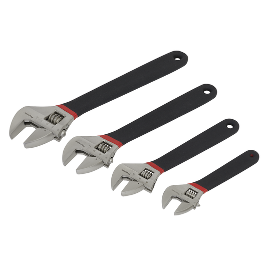 Premier AK9935 Premier Adjustable Wrench Set Ni-Fe Finish 4pc