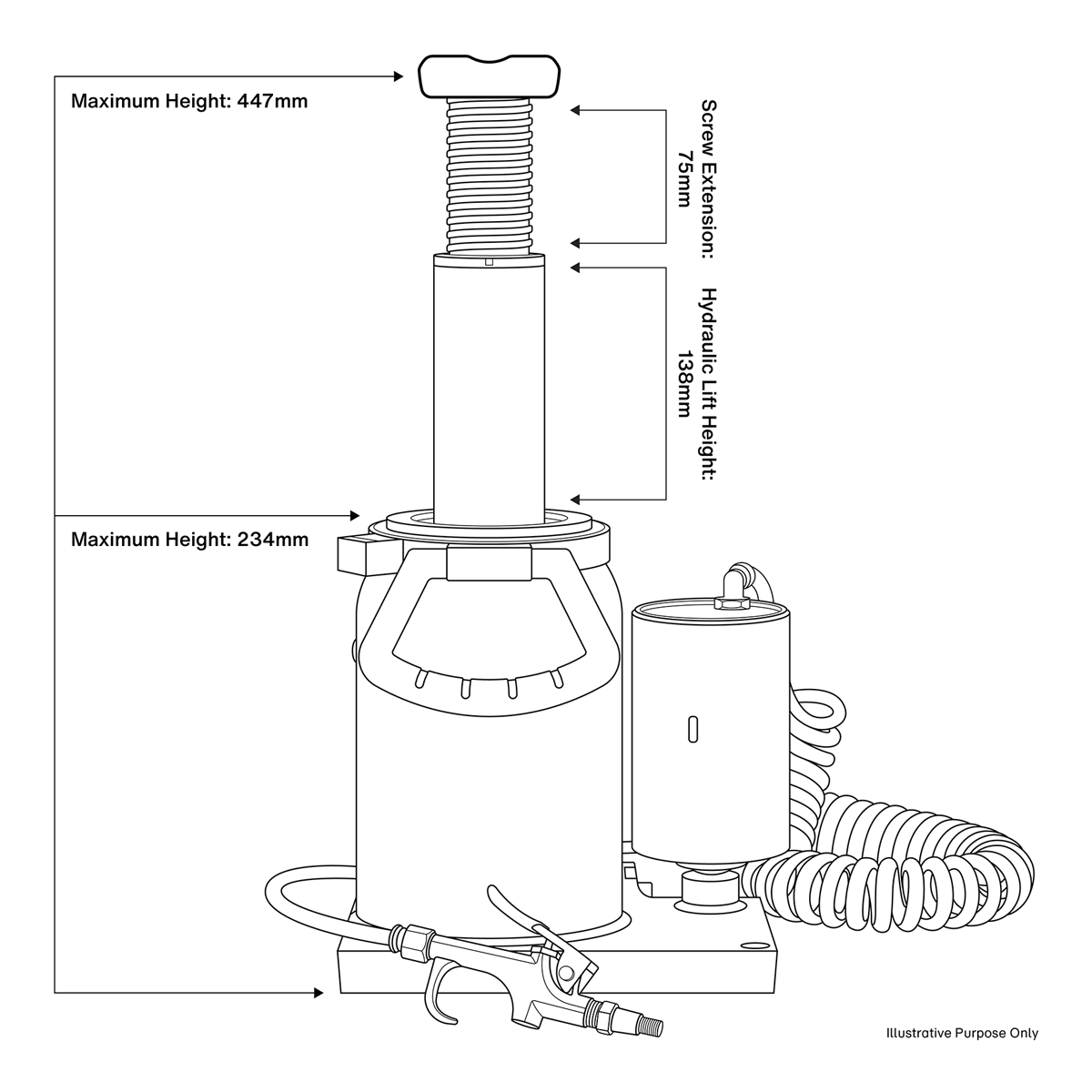 Premier AM20 Premier Manual/Air Hydraulic Bottle Jack 20 Tonne