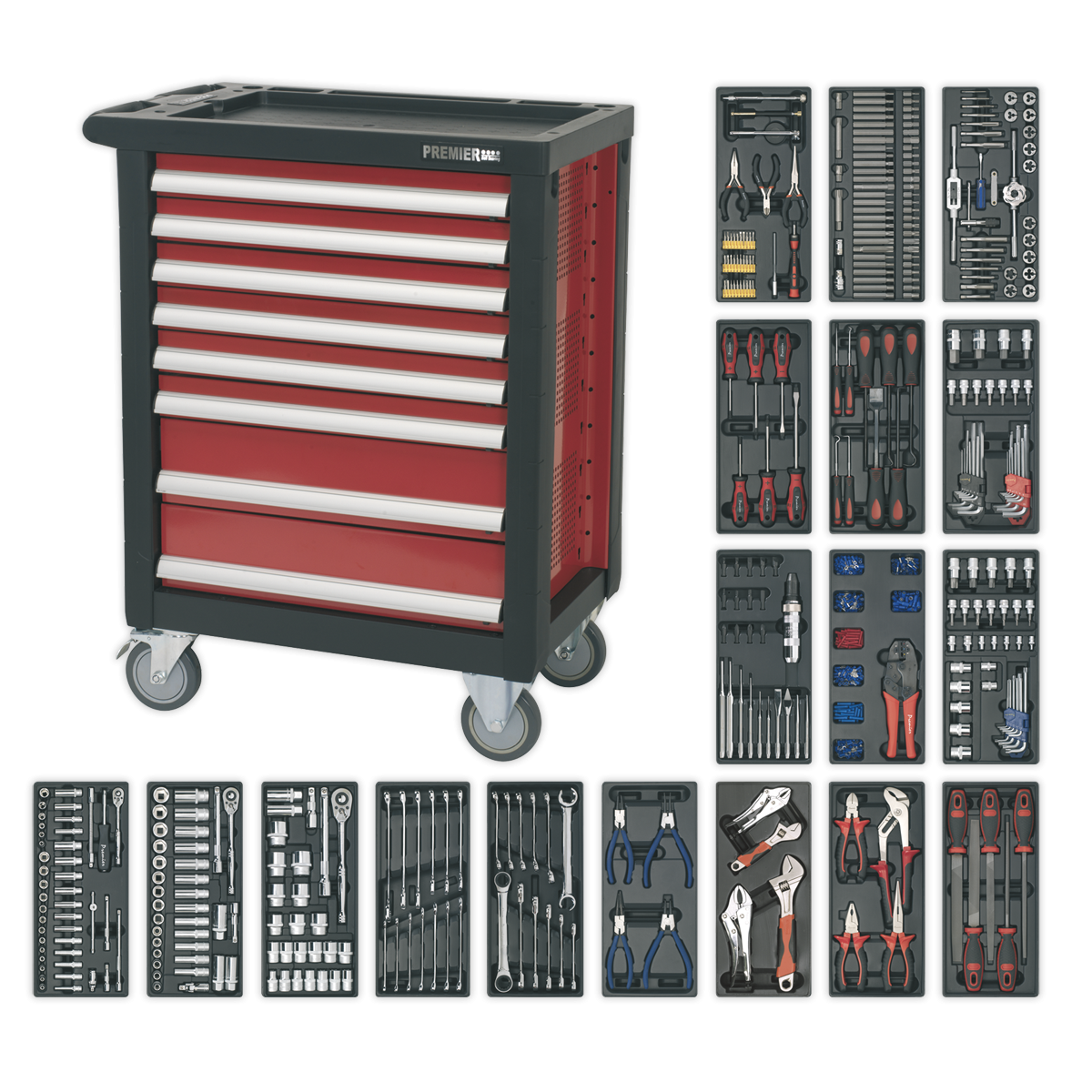 Premier AP2408TTC08 Premier™ Rollcab 8 Drawer with 707pc Tool Kit
