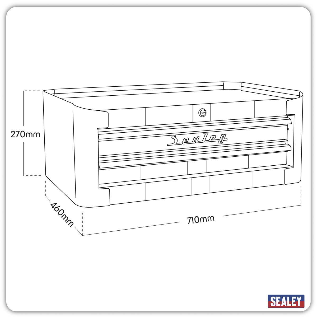 Premier AP28102BWS Premier™ Retro Style Mid-Box Tool Chest 2 Drawer - Blue with White Stripes